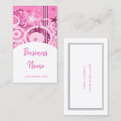 Retrocirkels & sterren Roze Visitekaartje 5 (Voorkant / Achterkant)