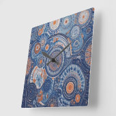 Retrocirkels Vierkante Klok (Hoek)