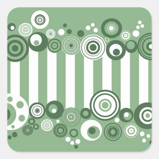 Retrocirkels Vierkante Sticker (Voorkant)