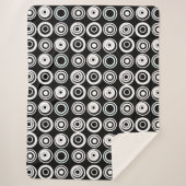 Retrocirkels zwart-wit sherpa deken (Voorkant)