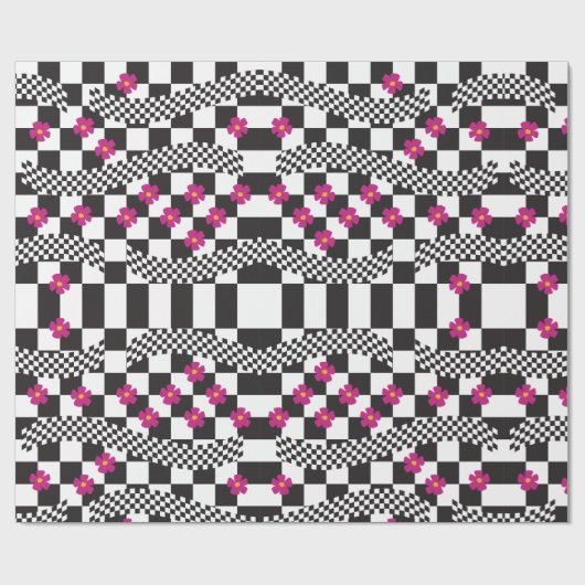 Retrockerboard ontwerp cadeaupapier (Vlak)