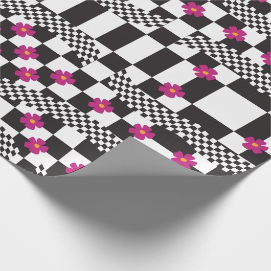 Retrockerboard ontwerp cadeaupapier (Hoek)