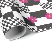 Retrockerboard ontwerp cadeaupapier (Rol Hoek)