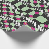 Retrockerboard ontwerp cadeaupapier (Hoek)