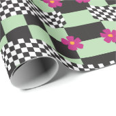 Retrockerboard ontwerp cadeaupapier (Rol Hoek)