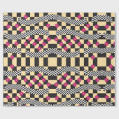 Retrockerboard ontwerp cadeaupapier (Vlak)