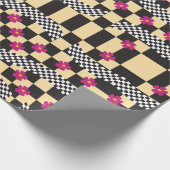 Retrockerboard ontwerp cadeaupapier (Hoek)