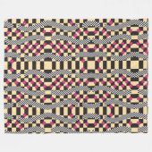 Retrockerboard ontwerp fleece deken (Voorkant (Horizontaal))