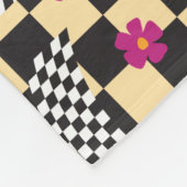 Retrockerboard ontwerp fleece deken (Hoek)