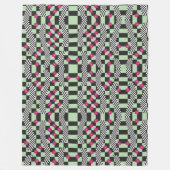 Retrockerboard ontwerp fleece deken (Voorkant)