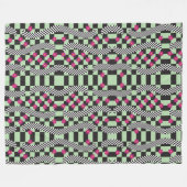 Retrockerboard ontwerp fleece deken (Voorkant (Horizontaal))