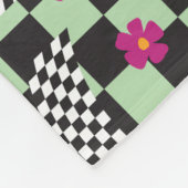 Retrockerboard ontwerp fleece deken (Hoek)