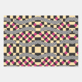 Retrockerboard ontwerp inpakpapier vel (Voorkant 3)