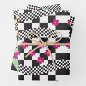 Retrockerboard ontwerp inpakpapier vel (In situ)