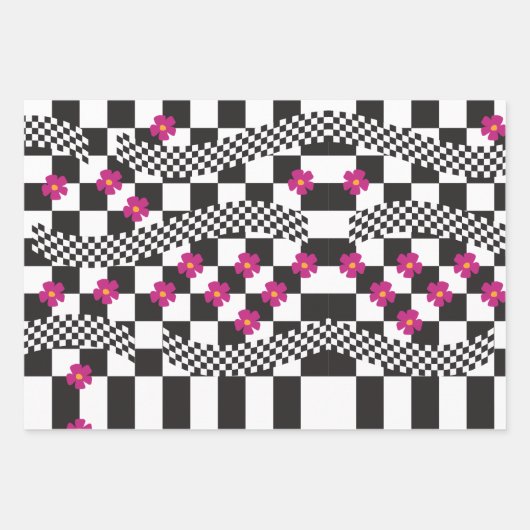 Retrockerboard ontwerp inpakpapier vel (Voorkant)