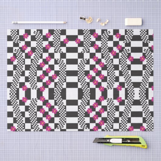 Retrockerboard ontwerp tissuepapier (Craft)