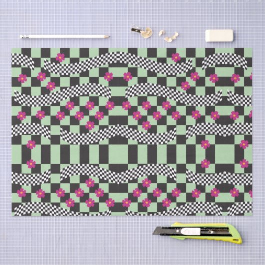 Retrockerboard ontwerp tissuepapier (Craft)