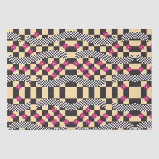 Retrockerboard ontwerp tissuepapier (Voorkant)