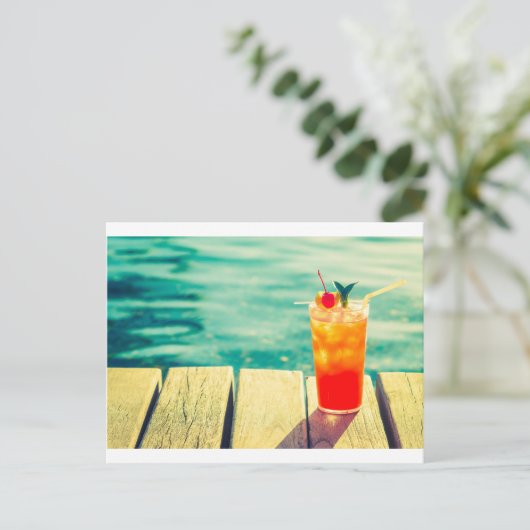 Retrococktailzonnestang Briefkaart (Staand voorkant)