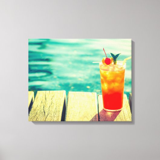 Retrococktailzonnestang Canvas Afdruk (Voorkant)