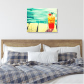 Retrococktailzonnestang Canvas Afdruk (Insitu (Slaapkamer))