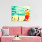 Retrococktailzonnestang Canvas Afdruk (Insitu (Woonkamer))
