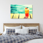 Retrococktailzonnestang Canvas Afdruk (Insitu (Slaapkamer))