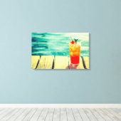 Retrococktailzonnestang Canvas Afdruk (Insitu (Houten vloer))