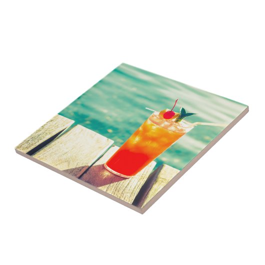 Retrococktailzonnestang Tegeltje (Zijkant)