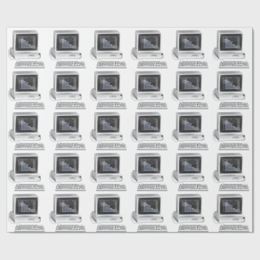 Retrocomputer Cadeaupapier (Vlak)