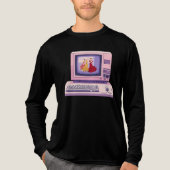 Retrocomputer met Flamencodansers Kunst Tri-Blend Shirt (Voorkant volledig)