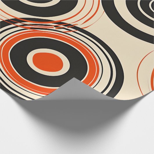 Retroconcentrische cirkels cadeaupapier (Hoek)
