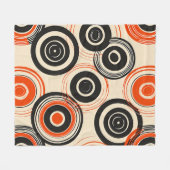 Retroconcentrische cirkels fleece deken (Voorkant (Horizontaal))