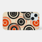 Retroconcentrische cirkels iPhone 15 case (Achterkant horizontaal)