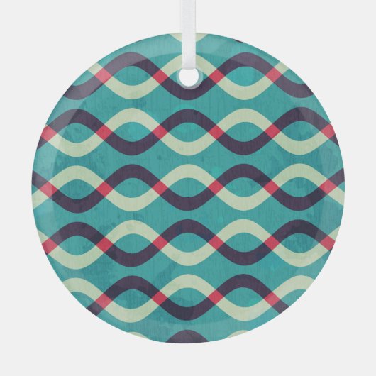 Retrocurven: Grunge-patrooneffect. Glas Ornament (Voorkant)