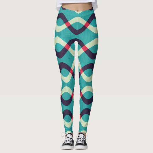 Retrocurven: Grunge-patrooneffect. Leggings (Voorkant)