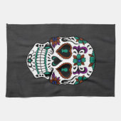 Retrodag van de dode suikerschedel theedoek (Horizontaal)