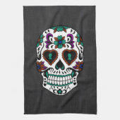 Retrodag van de dode suikerschedel theedoek (Verticaal)