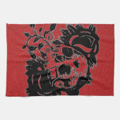 Retrodag van de dode suikerschedel theedoek (Horizontaal)