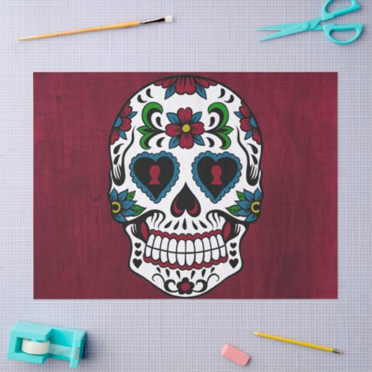 Retrodag van de dode suikerschedel tissuepapier (Craft)