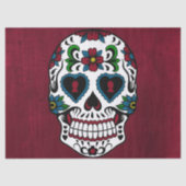 Retrodag van de dode suikerschedel tissuepapier (Voorkant)