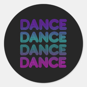 Retrodans voor dansers Ik hou van dansen Tiener Ki Ronde Sticker