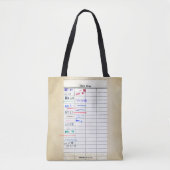 Retrodatum tapekaart Verschuldigde student Gestamp Tote Bag (Voorkant)