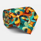 Retrodelische Art Necktie Stropdas (Opgerold)
