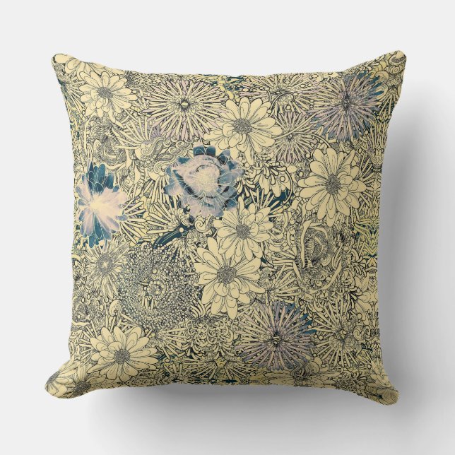 Retrodesign met bloemen kussen (Voorkant)