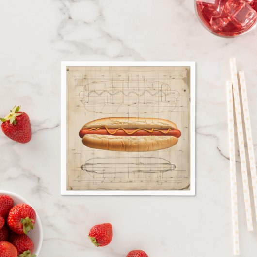 Retrodiagram van hotdog servet (Insitu)