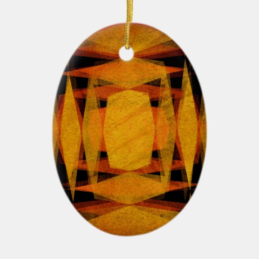Retrodiamantpatroon Keramisch Ornament (Voorkant)