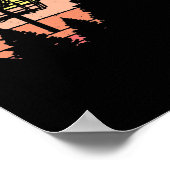 Retrodoelmand vliegende golfzonnoppen poster (Hoek)