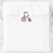retrodriewieler ronde sticker (Tas)
