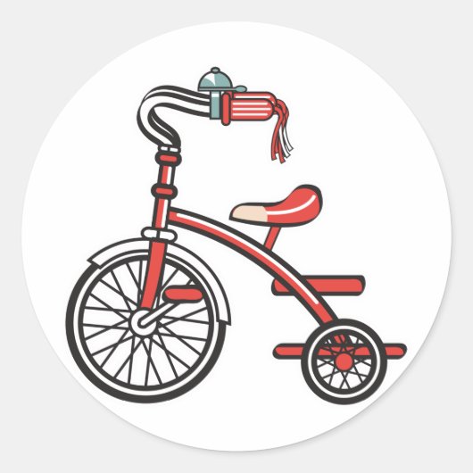 retrodriewieler ronde sticker (Voorkant)